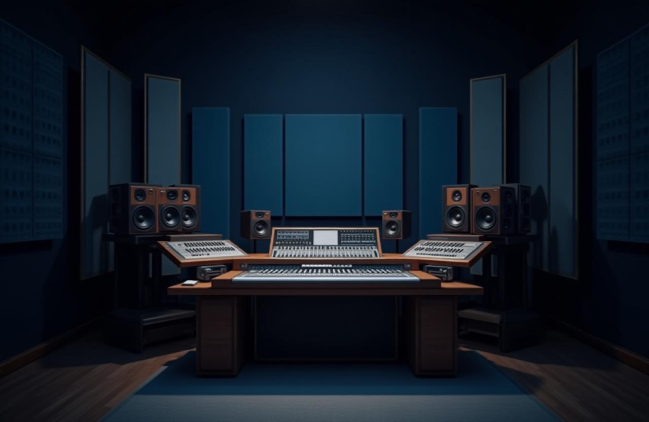 Professional music studio with acoustic design
